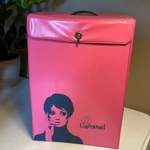 Vintage Carousel Hot Pink Wig Box (only)